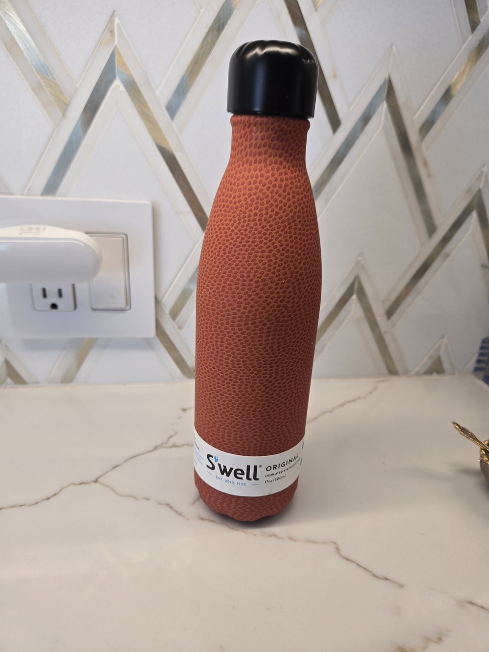 S'well Orange Basketball Textured Look Stainless Steel Water Bottle